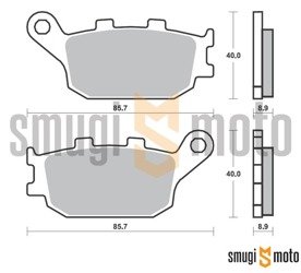 Klocki hamulcowe SBS M84 Street Excel / Racing Sinter, złote