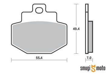 Klocki hamulcowe SBS S36 MAXI Sinter, złote, Piaggio / Gilera / Vespa 125-500