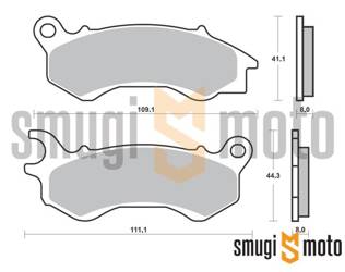 Klocki hamulcowe SBS S62, Maxi Carbon Tech, skutery Honda / Peugeot