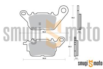 Klocki hamulcowe SBS, przednie, Maxi Carbon Tech, Yamaha NMax 125-155 '15-