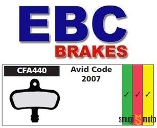 Klocki hamulcowe rowerowe EBC CFA440, AVID CODE (różne mieszanki)