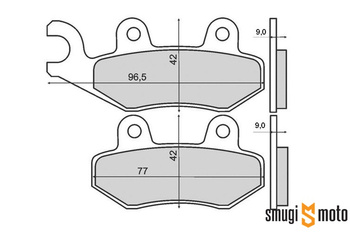 Klocki hamulcowe skuterowe Brenta / Novascoot S51 Organic