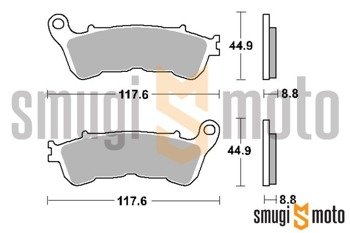 Klocki hamulcowe skuterowe SBS M06 Maxi Scooter Carbon Tech (czarne), np. Honda Forza 300