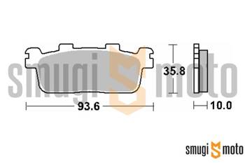 Klocki hamulcowe skuterowe SBS Maxi Sinter, złote, Kymco 125/250/300 / Yamaha YP 400 X-MAX tył