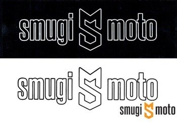 Naklejka z logo SMUGI-MOTO, kontur, 89x30mm (różne kolory)