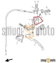 Obejma mocowania dźwigni sprzęgła, Yamaha YZ 125 / YZ 250 / YZ 250F '04-14