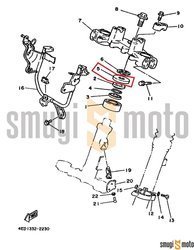 Osłona przeciwpyłowa łożysk główki ramy, górna, Yamaha DT 80-400, YZ 80-175, TTR / TT 225