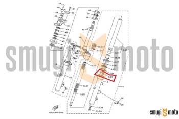 Panewka przedniego zawieszenia, górna (w ladze), Yamaha AJS6SAP / DT / FJ / FZ / FZR / FZS / MT-07 / TRACER / TRX / TY / TZ / WR / XJ / XSR / XT / XV / XVS / YP / YZ / YZF 125-1300