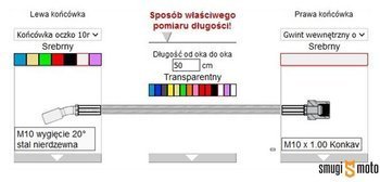 Przewód sprzęgła w oplocie stalowym HEL, np. Suzuki VS 700 Intruder