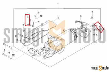 Śruba M5x10, np. osłony wydechu Aprilia SXR 50 / SXR 160, Piaggio Liberty, Derbi, Vespa