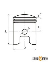 Tłok kompletny WM 39,90mm, Aprilia / Derbi / Gilera 2006- (D50B0)