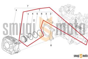 Tłok kompletny d.39mm, Piaggio Liberty 50cc IGET 4T 3V '15-20 / ZIP 50cc 4T 3V '18 (rózne selekcje)