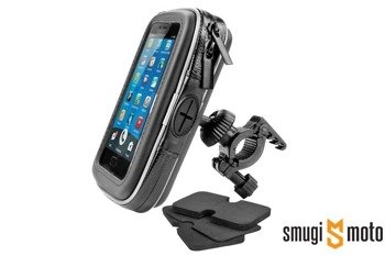 Uchwyt na telefon / smartfon / GPS, mocowany do kierownicy max d.28mm, skuter / motocykl / enduro / rower