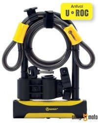 Zapięcie Auvray U-LOCK U-ROC z linką 100cm  - 180 x 245mm, średnica bolca 14mm, średnica linki 12mm