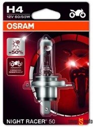 Żarówka OSRAM H4 12V 60/55W P43T Night Racer 50% Moto