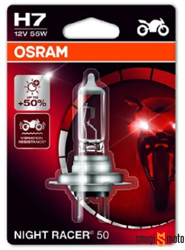 Żarówka Osram, H7 12V 55W PX26D Night Racer 50% Moto