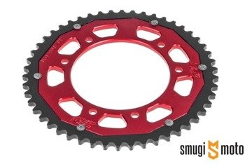 Zębatka tylna ZF Sprockets Dual [420], czerwona, Aprilia / Derbi / Gilera / Malaguti / Peugeot / Yamaha (różne rozmiary)